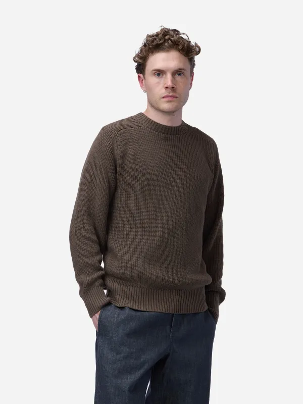 Cotton Crewneck Sweater ~ Earth made by 3sixteen