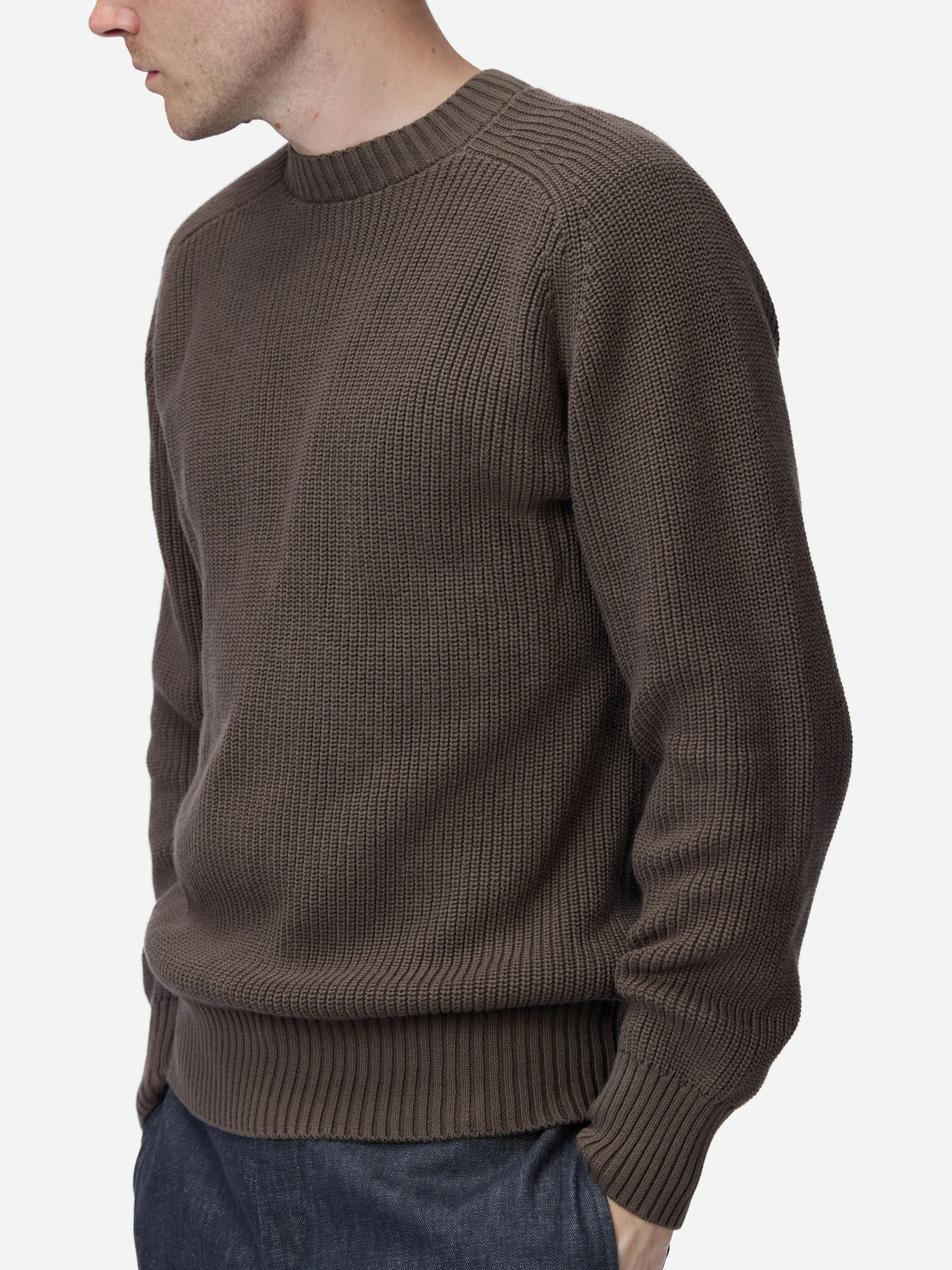 Cotton Crewneck Sweater ~ Earth sold by 3sixteen product image thumbnail 5