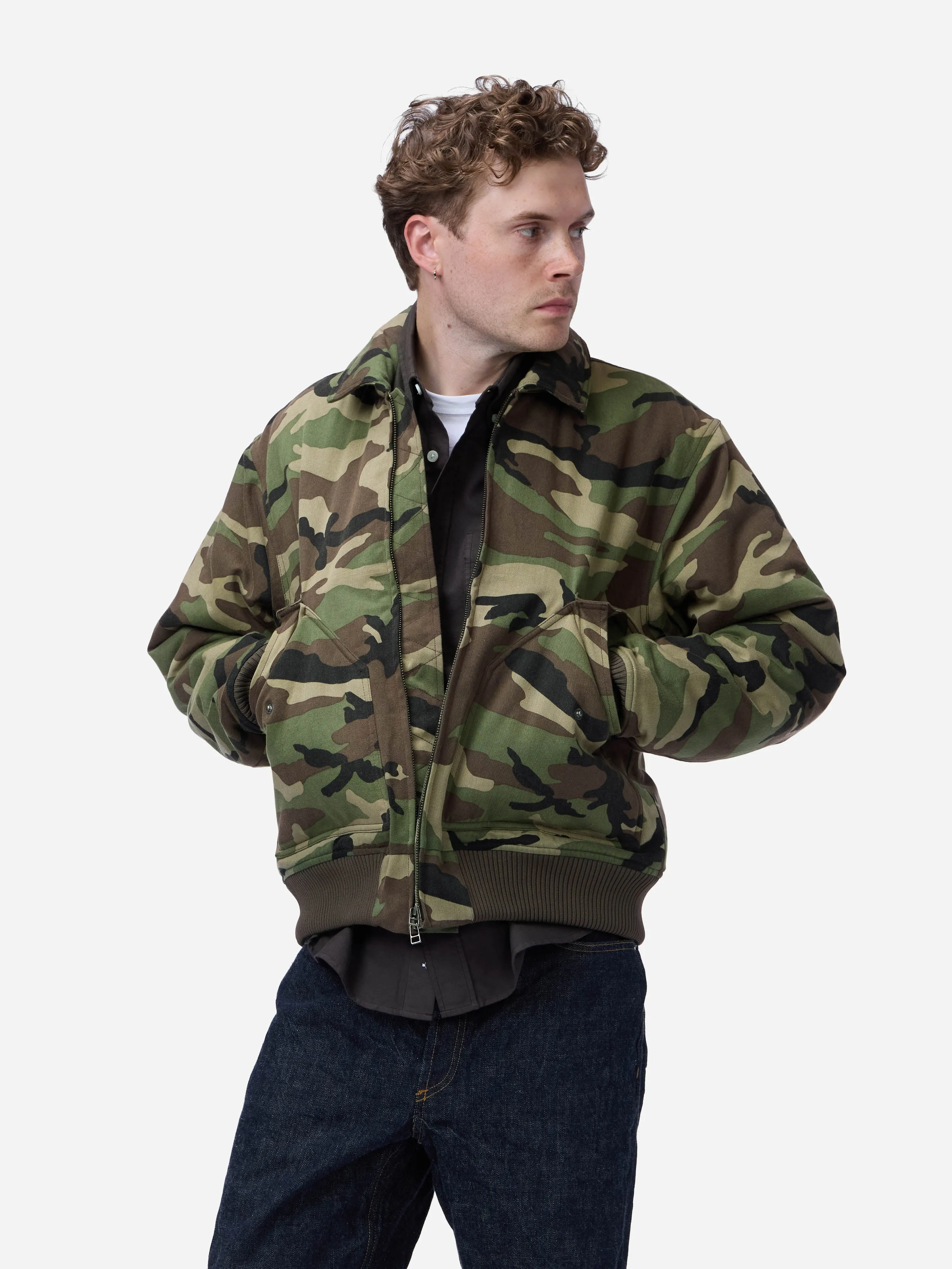 CWU Flight Jacket ~ Woodland Camo sold by 3sixteen