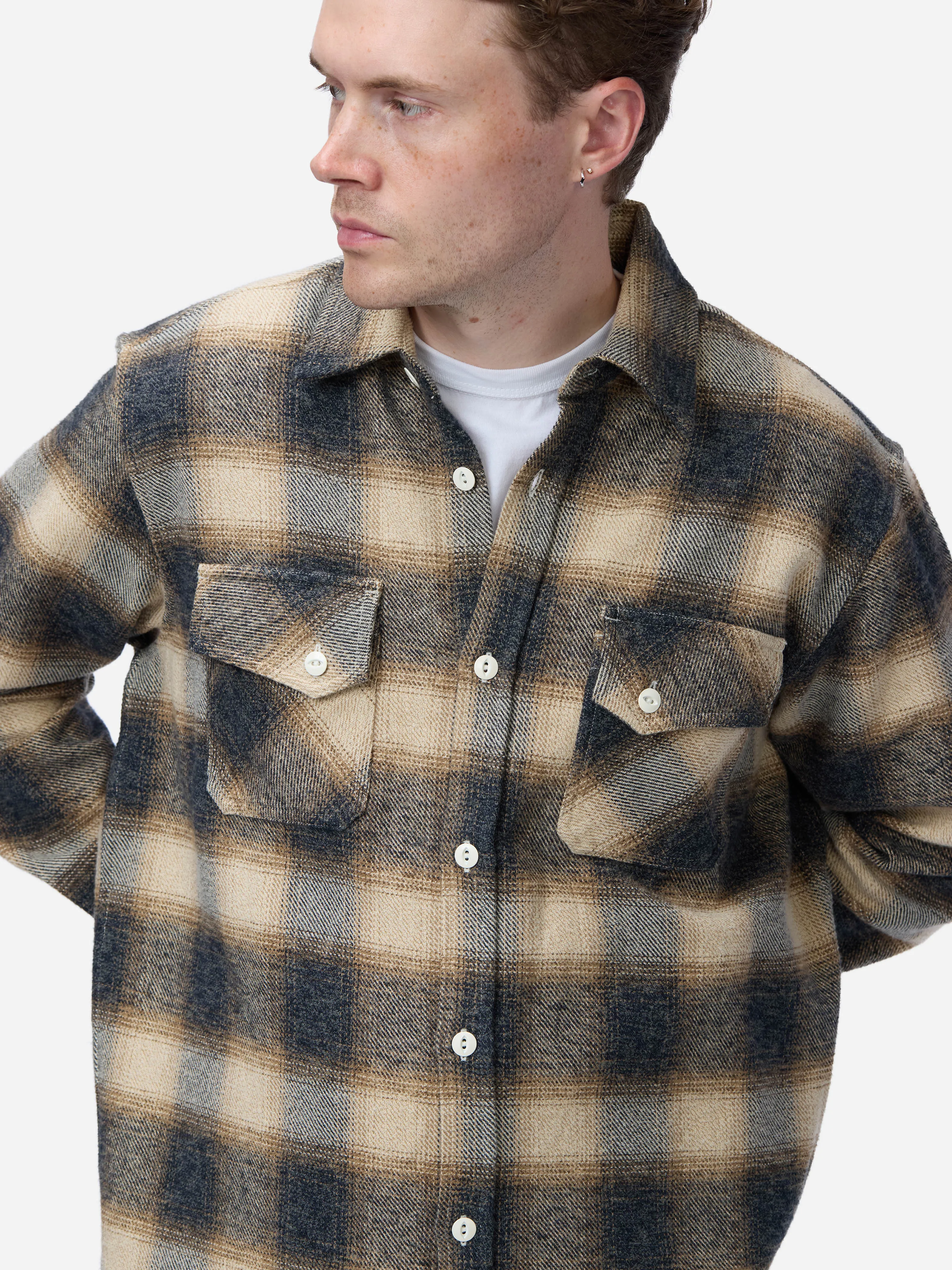 Crosscut Flannel ~ Brown/Ecru sold by 3sixteen product image thumbnail 4