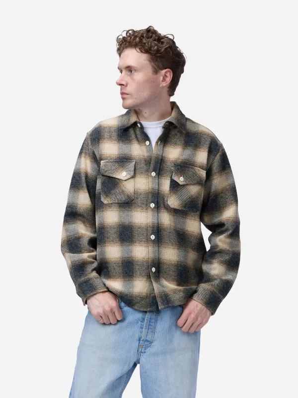 Crosscut Flannel ~ Brown/Ecru made by 3sixteen
