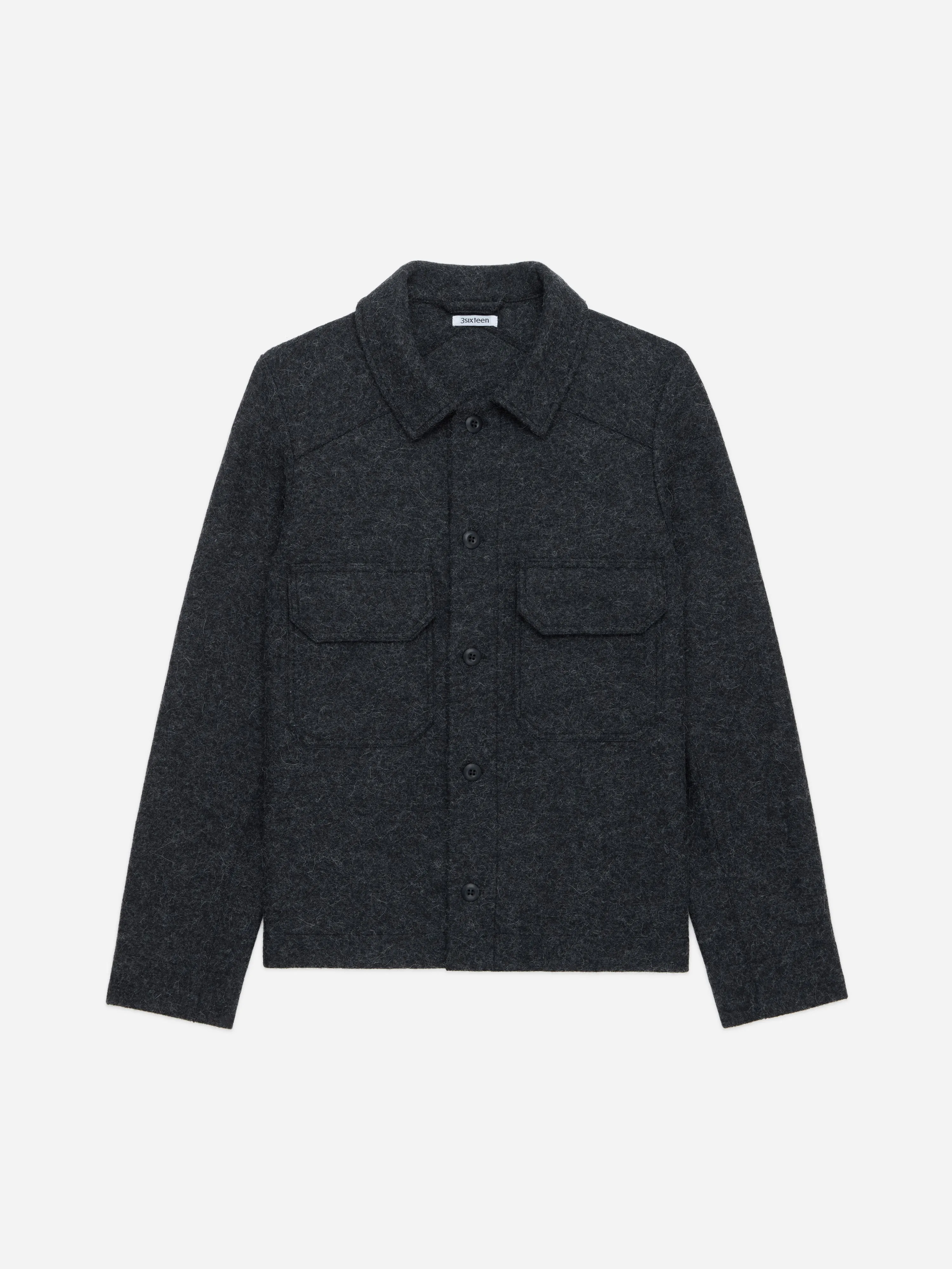 Officer Shirt ~ Charcoal Felted Wool sold by 3sixteen product image thumbnail 5