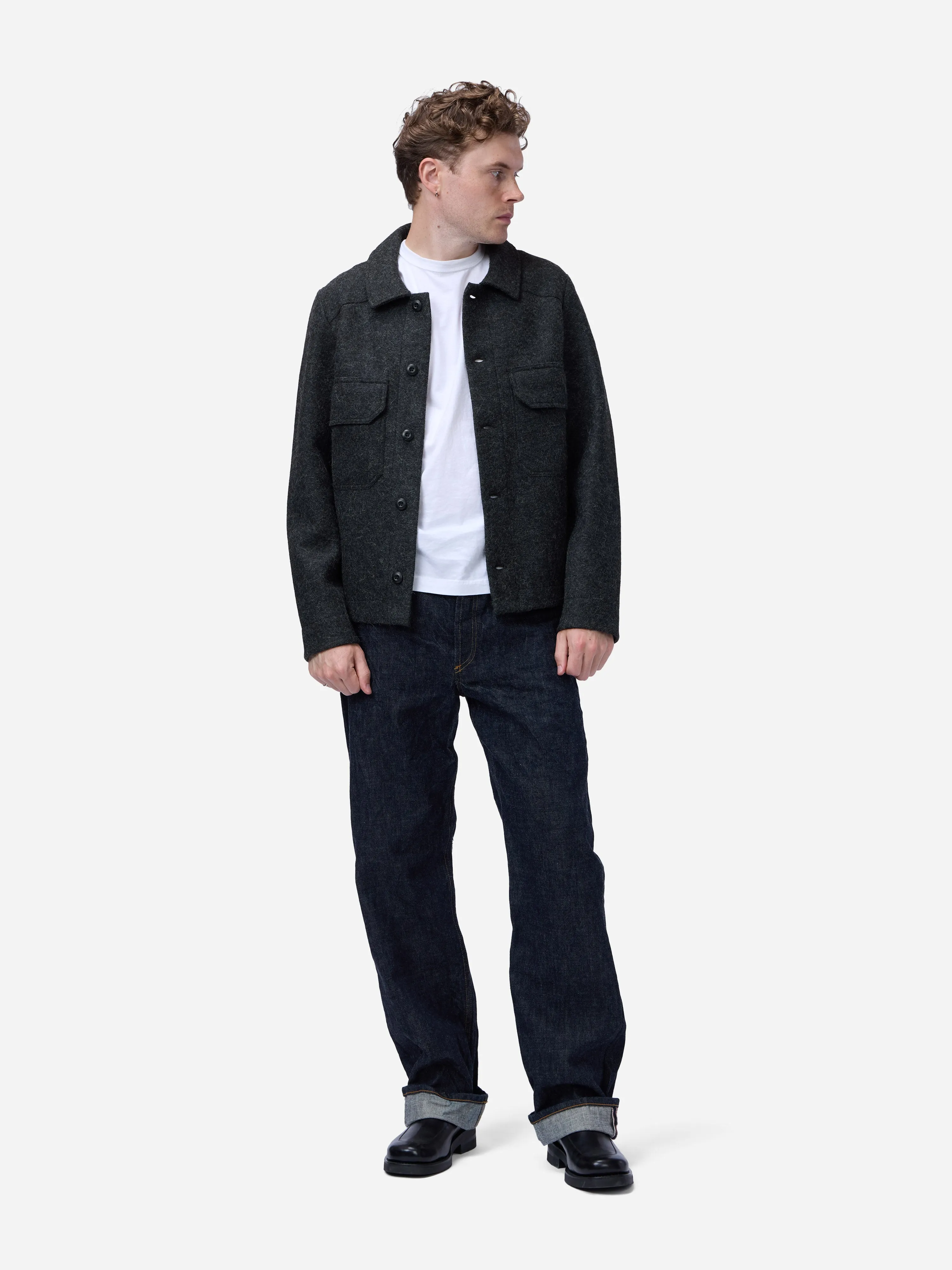 Officer Shirt ~ Charcoal Felted Wool sold by 3sixteen product image thumbnail 3
