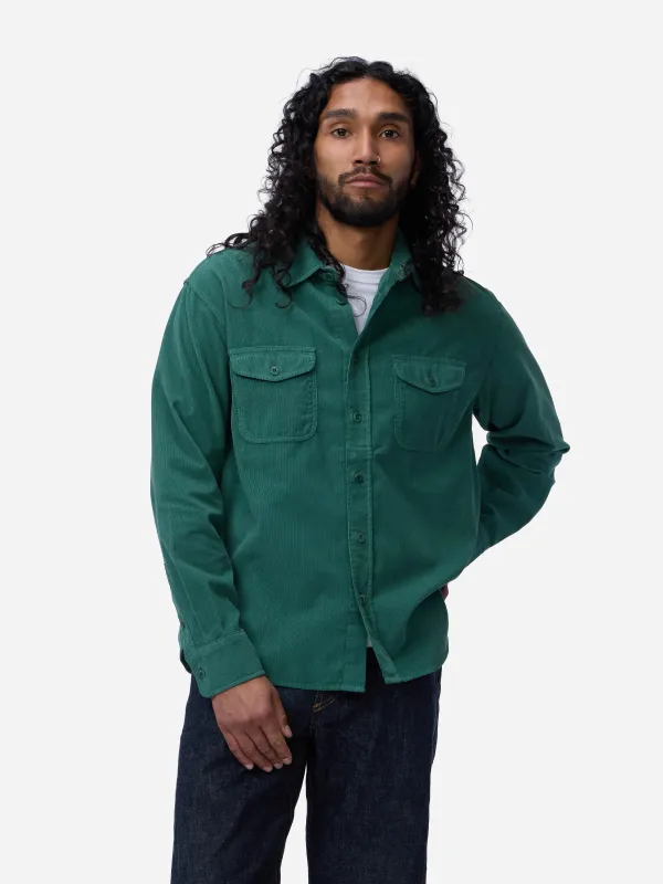 Studio Shirt ~ Hunter Green Corduroy made by 3sixteen
