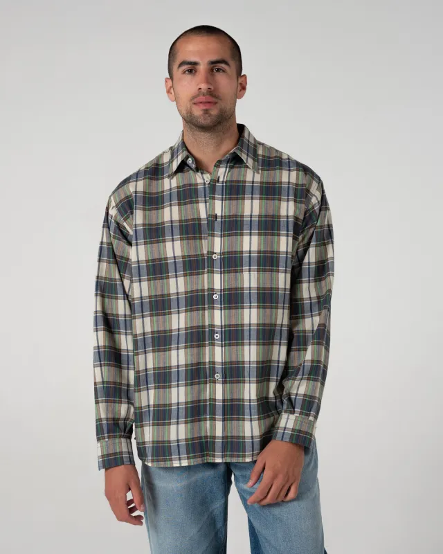 Relaxed Madras Shirt in Backyard made by Every Other Thursday