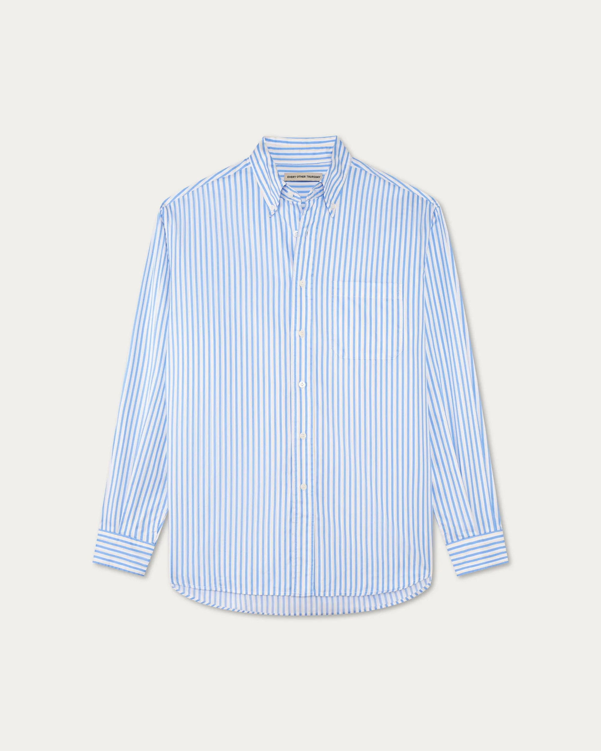 Relaxed Button Down in Butter Blue Stripe sold by Every Other Thursday