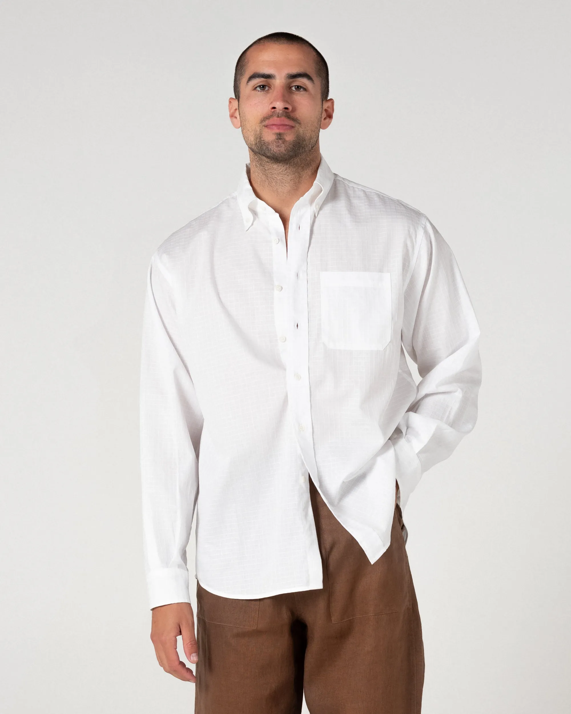 Relaxed Button Down in Windowpane sold by Every Other Thursday product image thumbnail 3