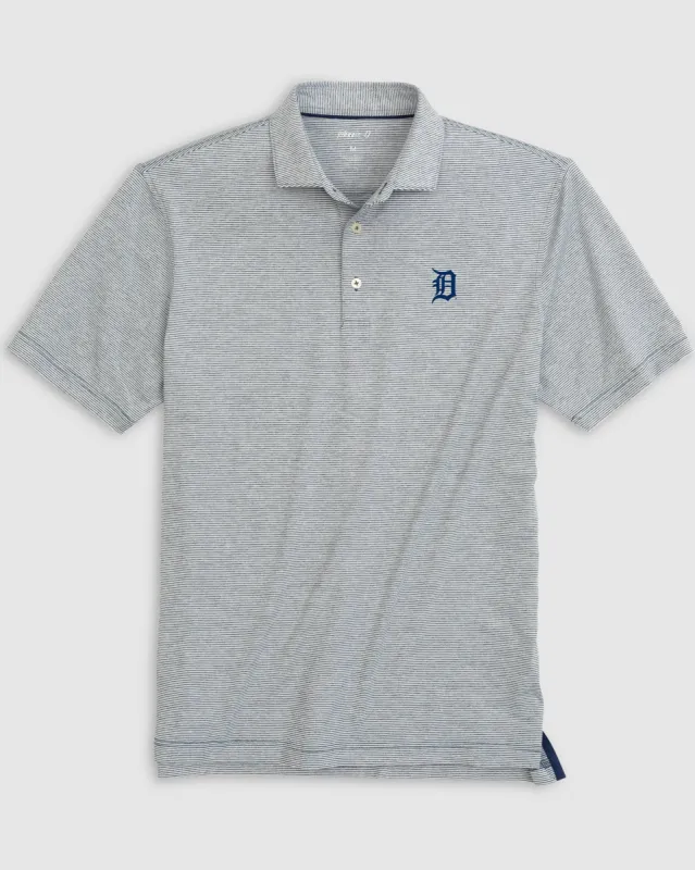Detroit Tigers Lyndonn Striped Jersey Performance Polo sold by Johnnie-O