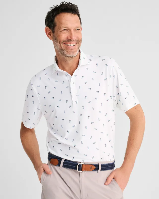 Silly Penguin Printed Jersey Performance Polo made by Johnnie-O