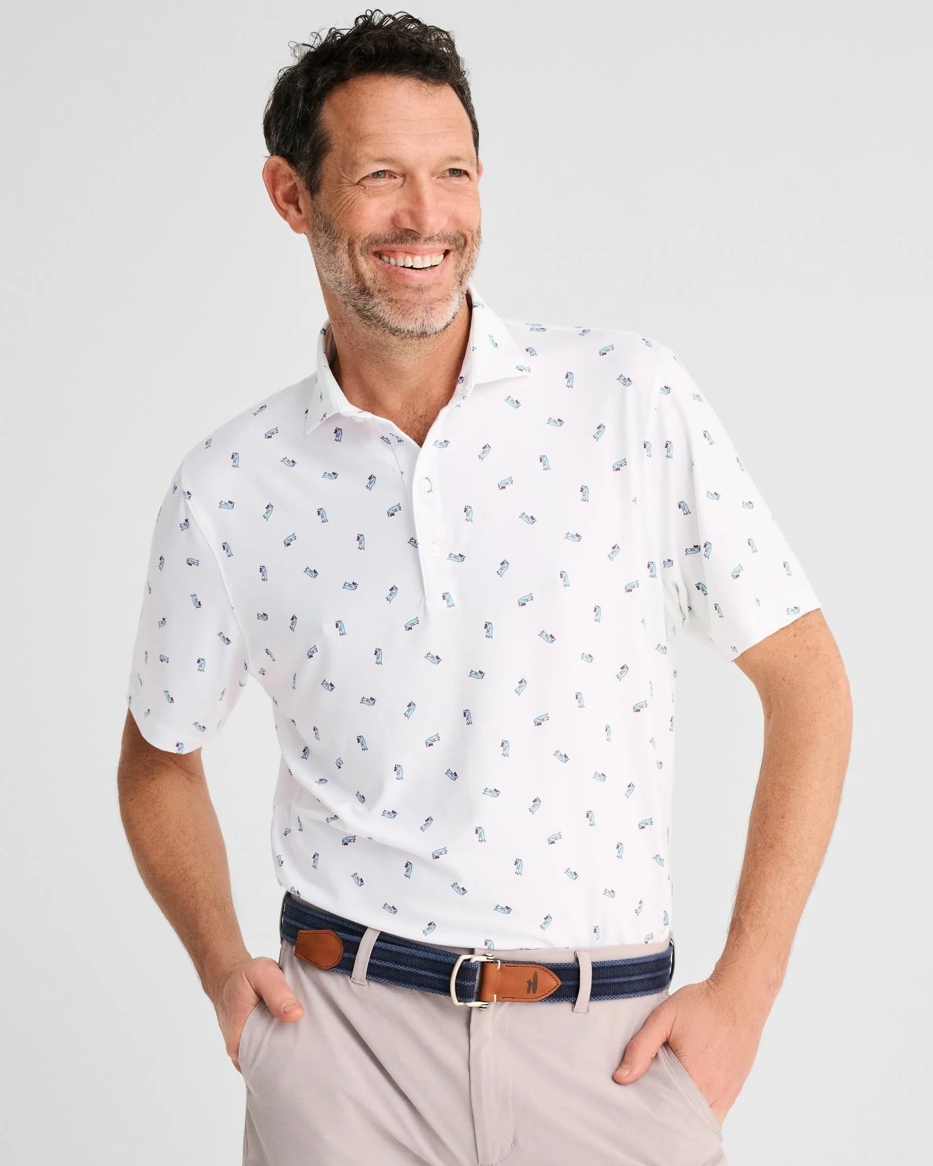 Silly Penguin Printed Jersey Performance Polo sold by Johnnie-O