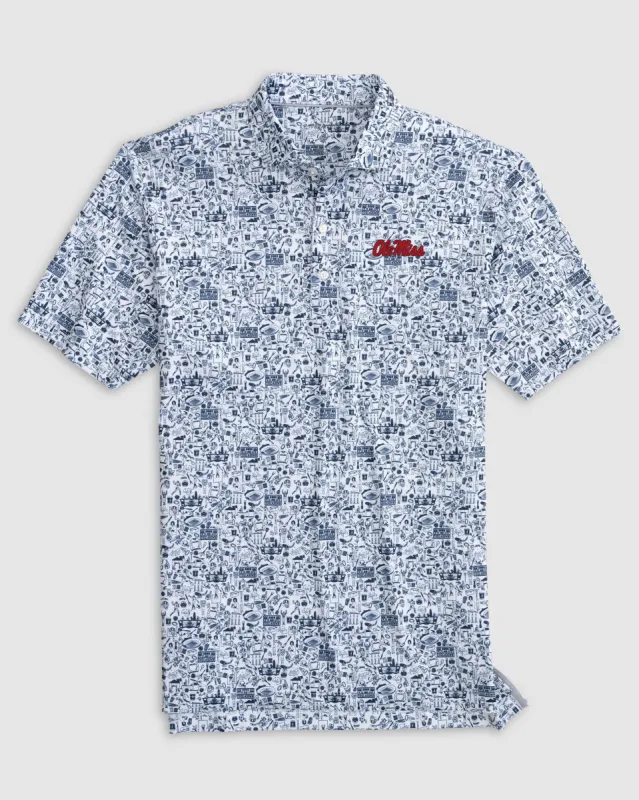 Ole Miss Tailgater Printed Jersey Performance Polo made by Johnnie-O