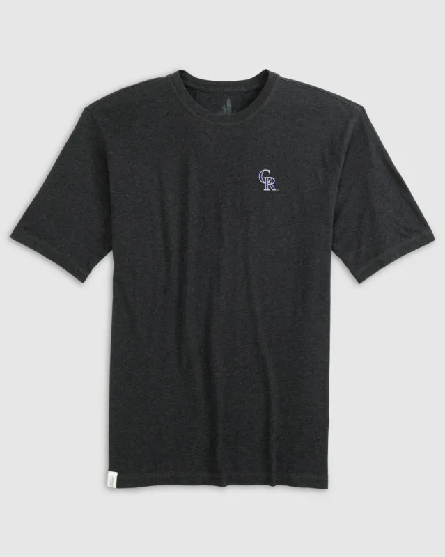 Colorado Rockies Heathered Spencer Cotton T-Shirt sold by Johnnie-O