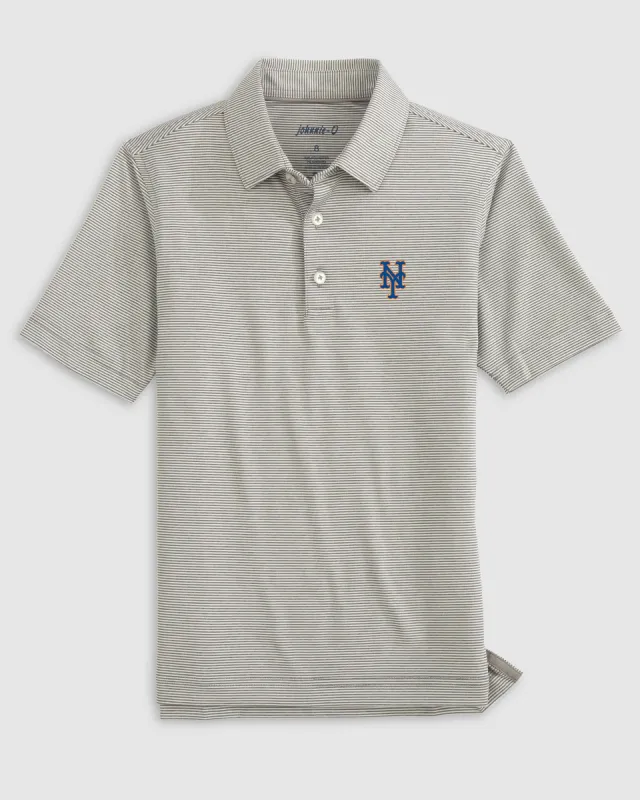 New York Mets Lyndonn Jr. Striped Jersey Performance Polo sold by Johnnie-O