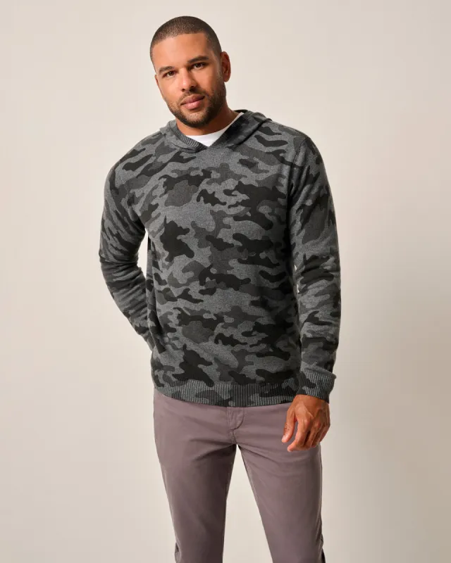 Neil Cotton Blend Camo Sweater Hoodie sold by Johnnie-O