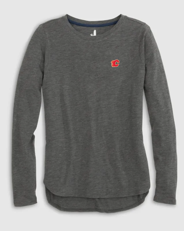 Women's Calgary Flames Addison Long Sleeve T-Shirt made by Johnnie-O