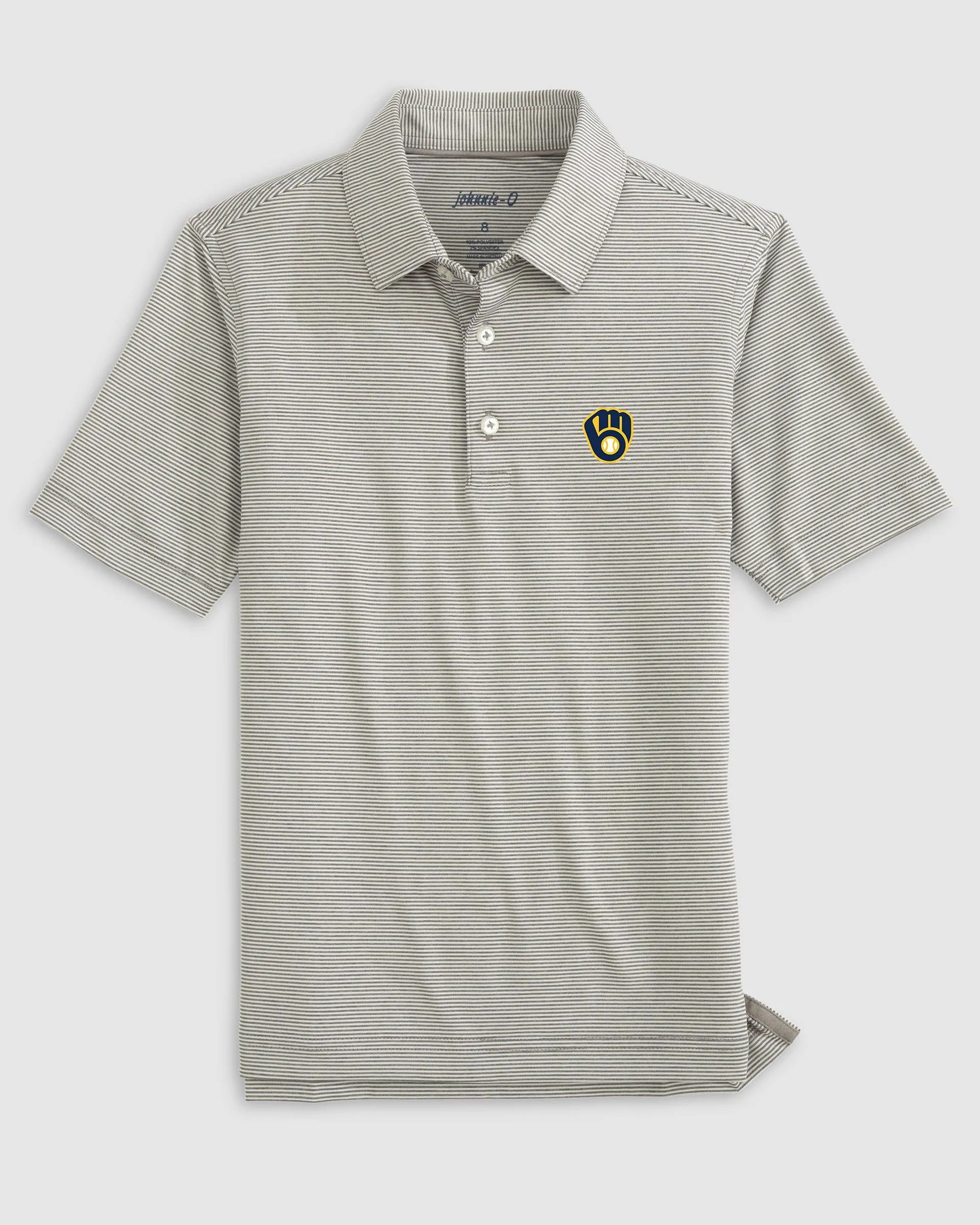 Milwaukee Brewers Lyndonn Jr. Striped Jersey Performance Polo sold by Johnnie-O product image thumbnail 4