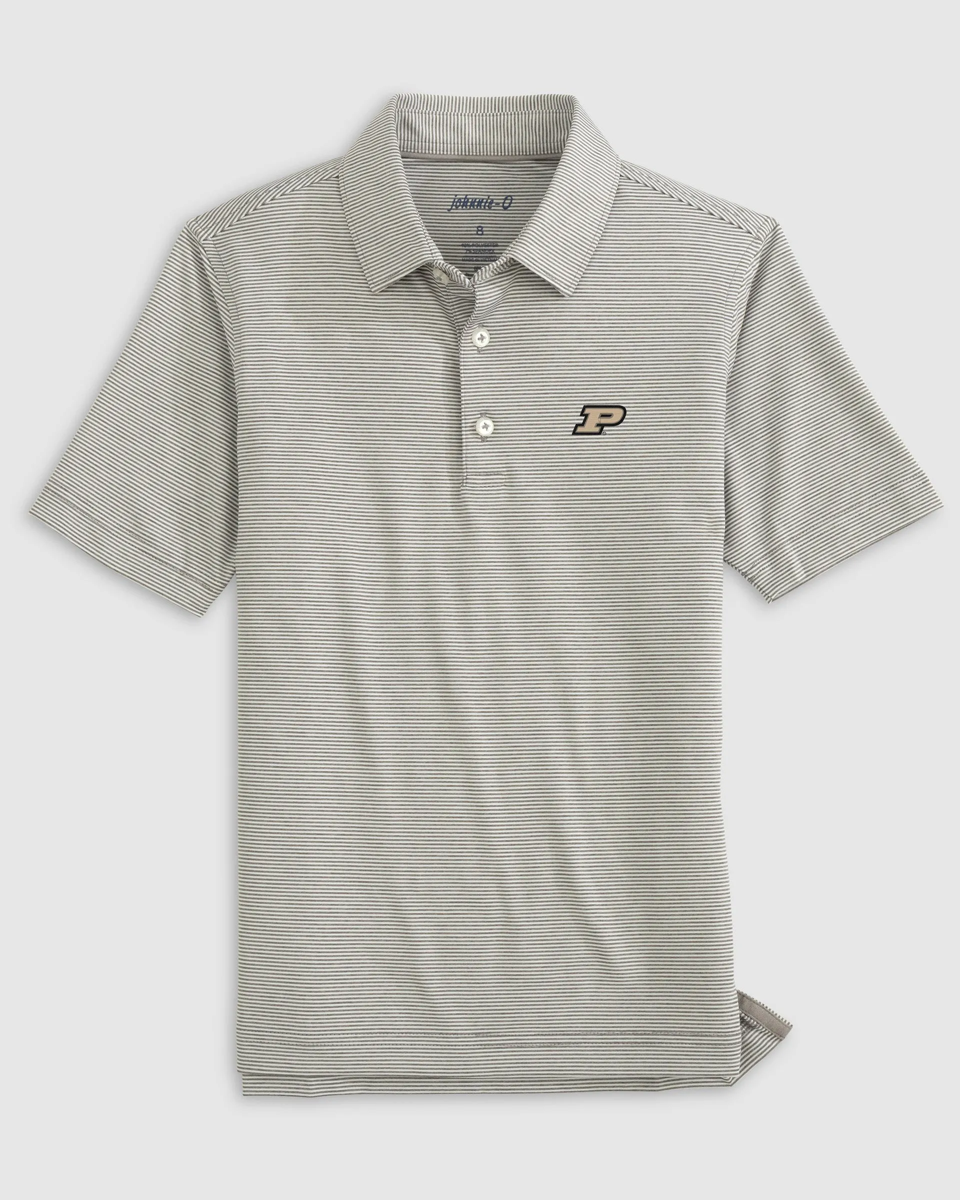 Purdue Lyndonn Jr. Striped Jersey Performance Polo sold by Johnnie-O