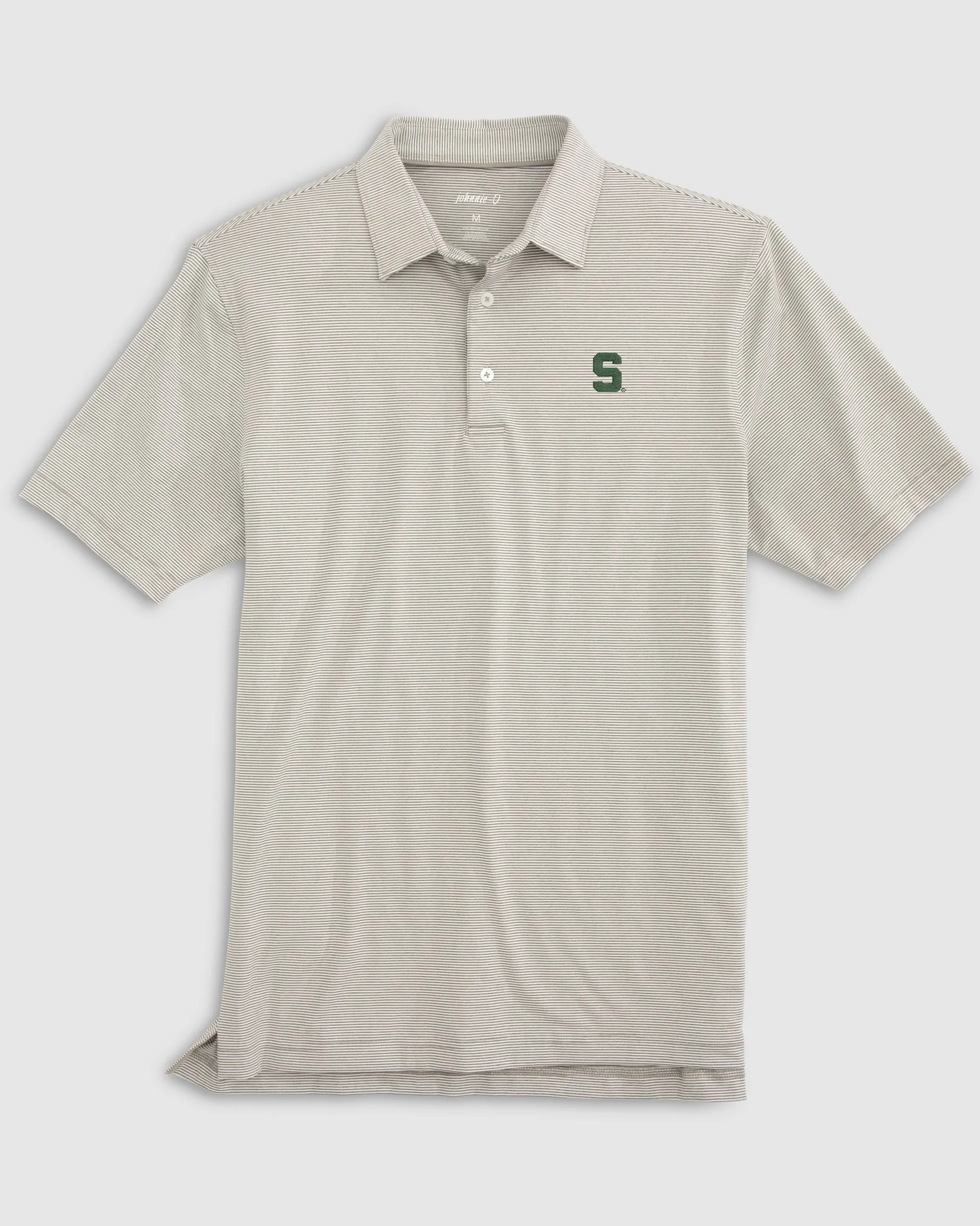 Michigan State Lyndonn Striped Jersey Performance Polo - S Logo sold by Johnnie-O
