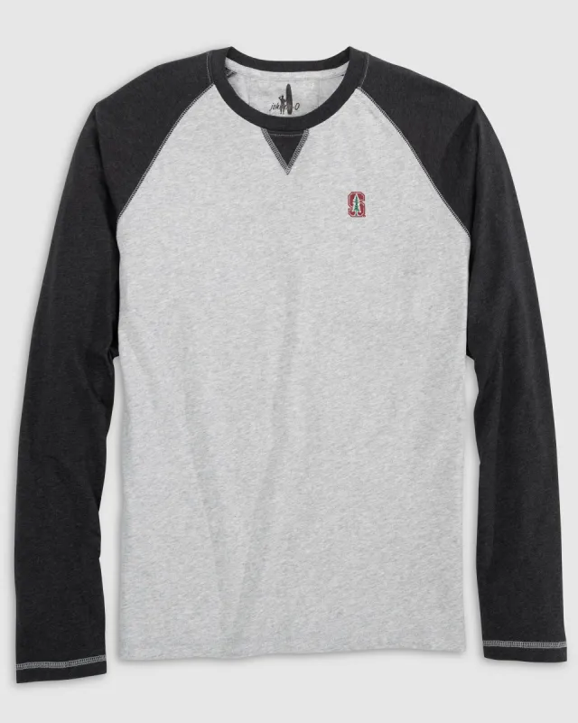 Stanford Alsen Long Sleeve Baseball Tee made by Johnnie-O