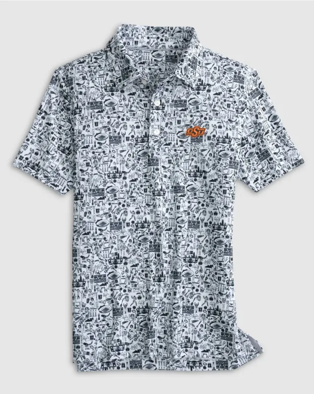 Oklahoma State Tailgater Jr. Printed Jersey Performance Polo made by Johnnie-O