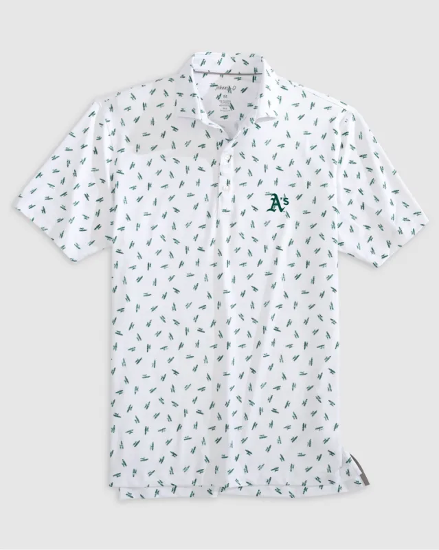Oakland Athletics Exeter Printed Jersey Performance Polo sold by Johnnie-O