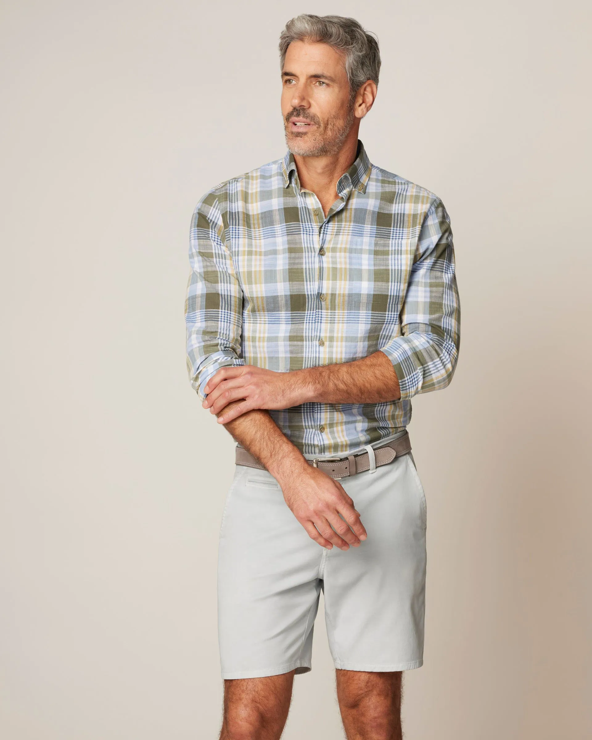 Cedric Tucked Button Up Shirt sold by Johnnie-O