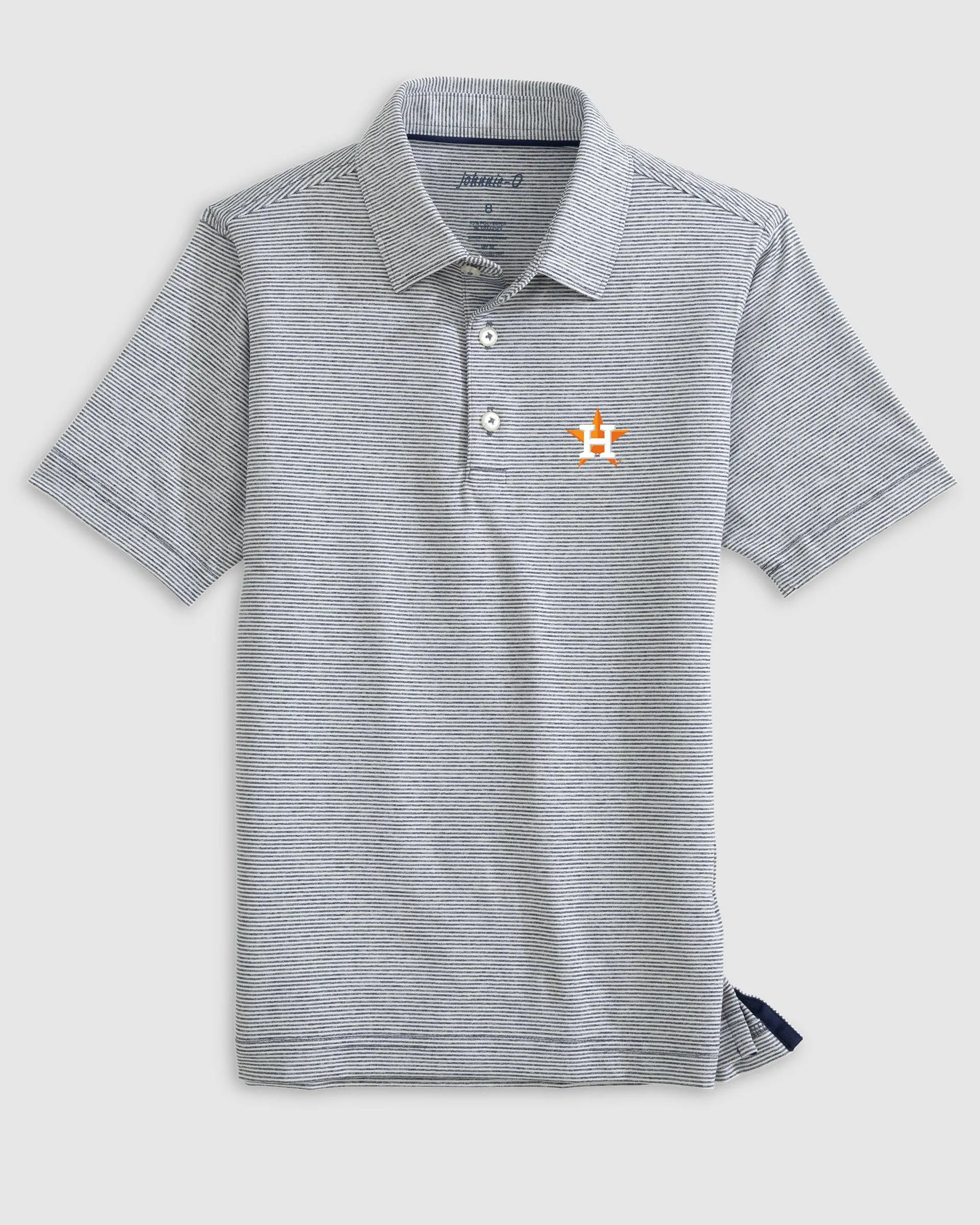 Houston Astros Lyndonn Jr. Striped Jersey Performance Polo sold by Johnnie-O