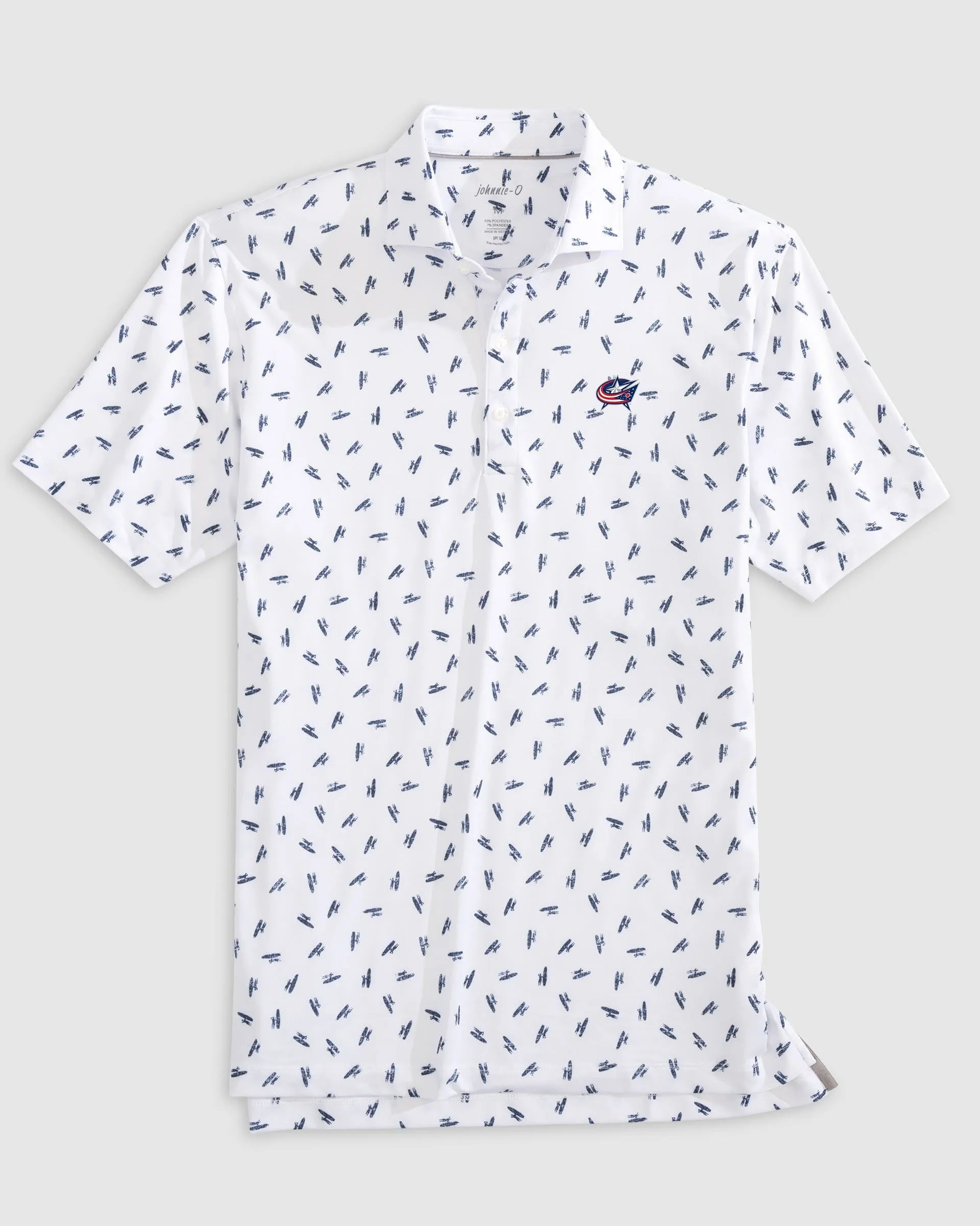 Columbus Blue Jackets Exeter Printed Jersey Performance Polo sold by Johnnie-O