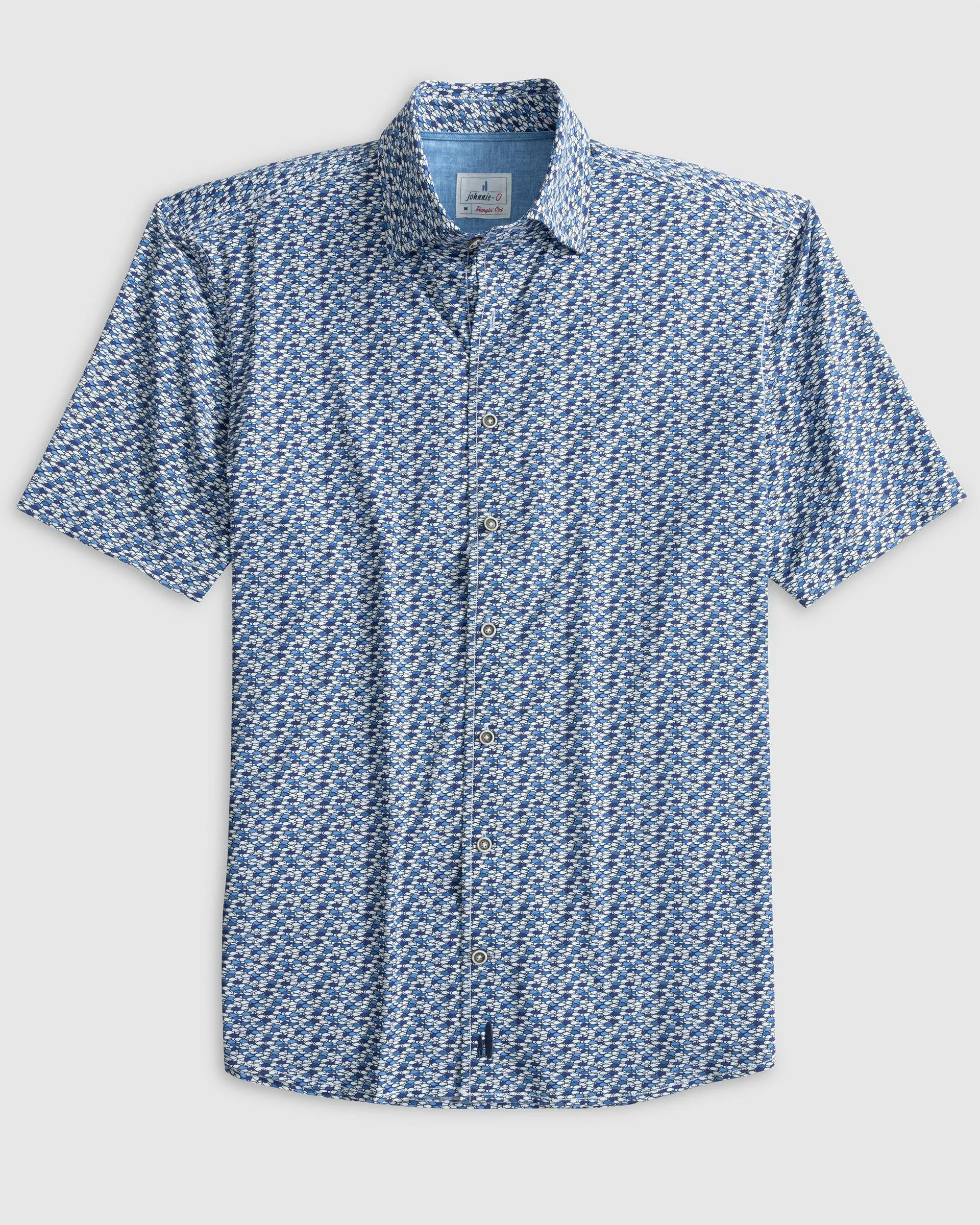 Big & Tall Hangin' Out Short Sleeve Button Up Shirt - Bento sold by Johnnie-O