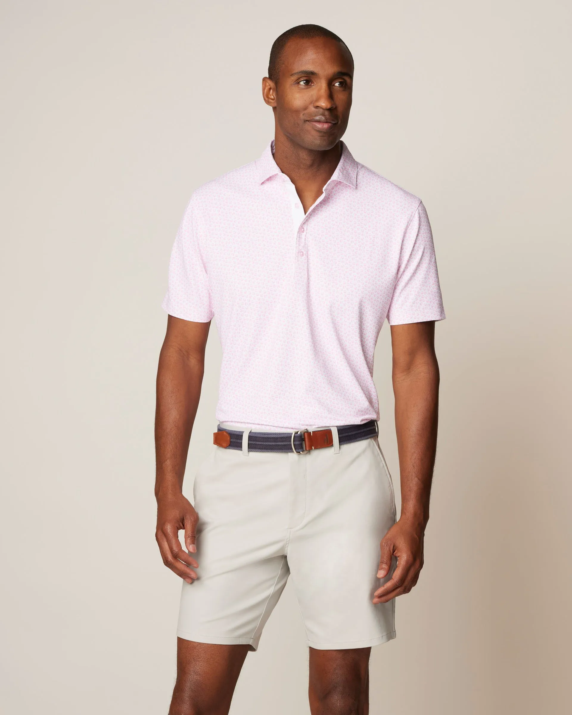 Hang-Ten Printed Mesh Performance Polo sold by Johnnie-O
