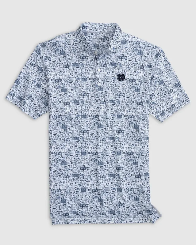 Notre Dame Tailgater Printed Jersey Performance Polo made by Johnnie-O