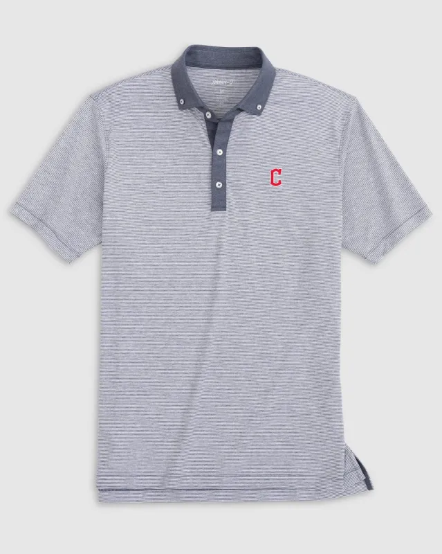 Cleveland Guardians Walsh Striped Jersey Performance Polo sold by Johnnie-O
