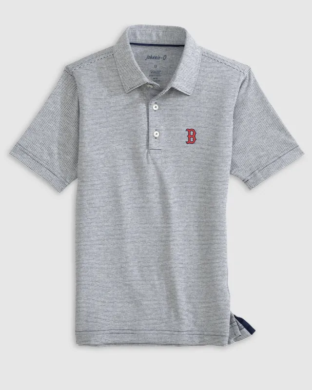 Boston Red Sox Lyndonn Jr. Striped Jersey Performance Polo sold by Johnnie-O
