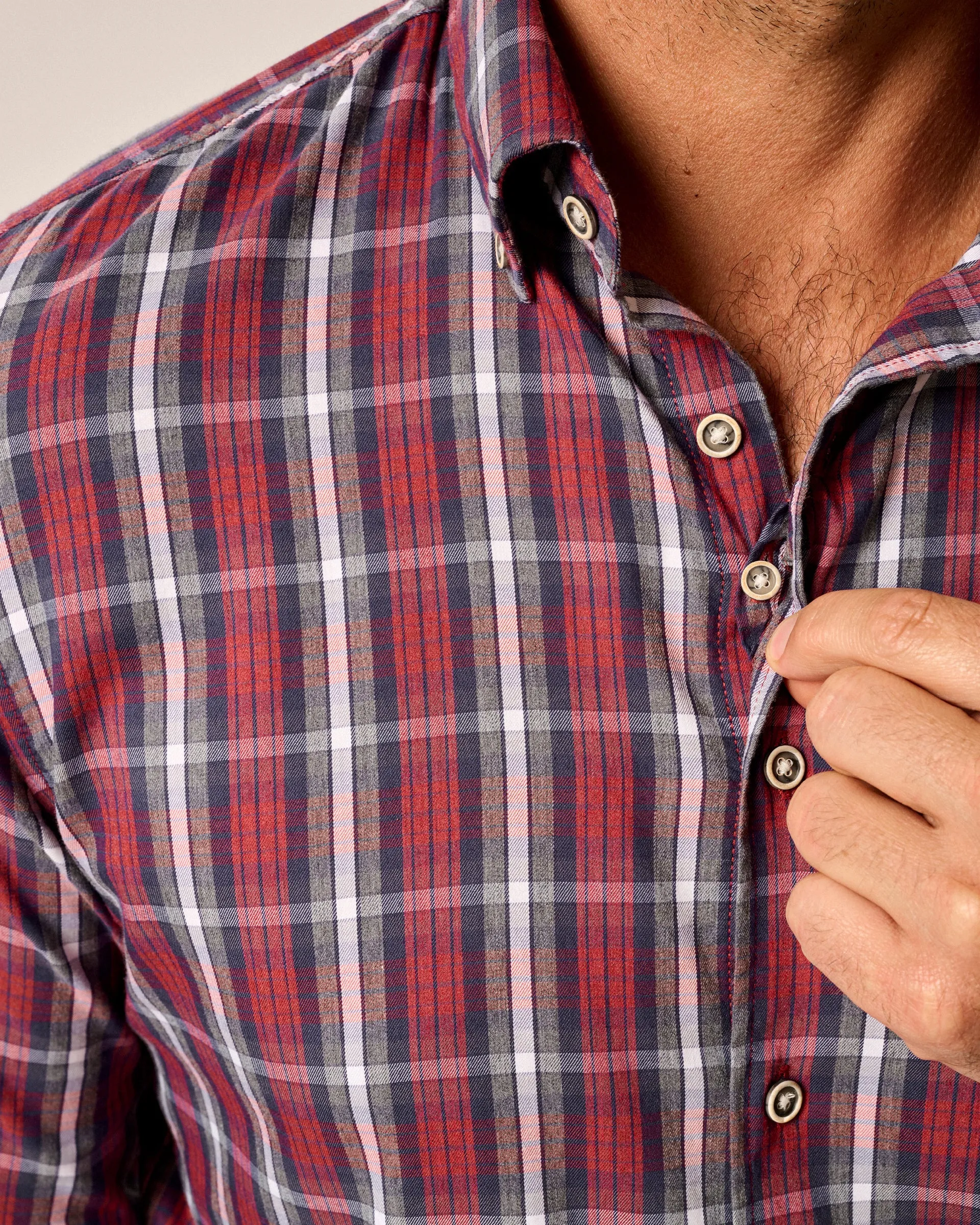 Tucked Cotton Blend Button Up Shirt - Casten sold by Johnnie-O product image thumbnail 2