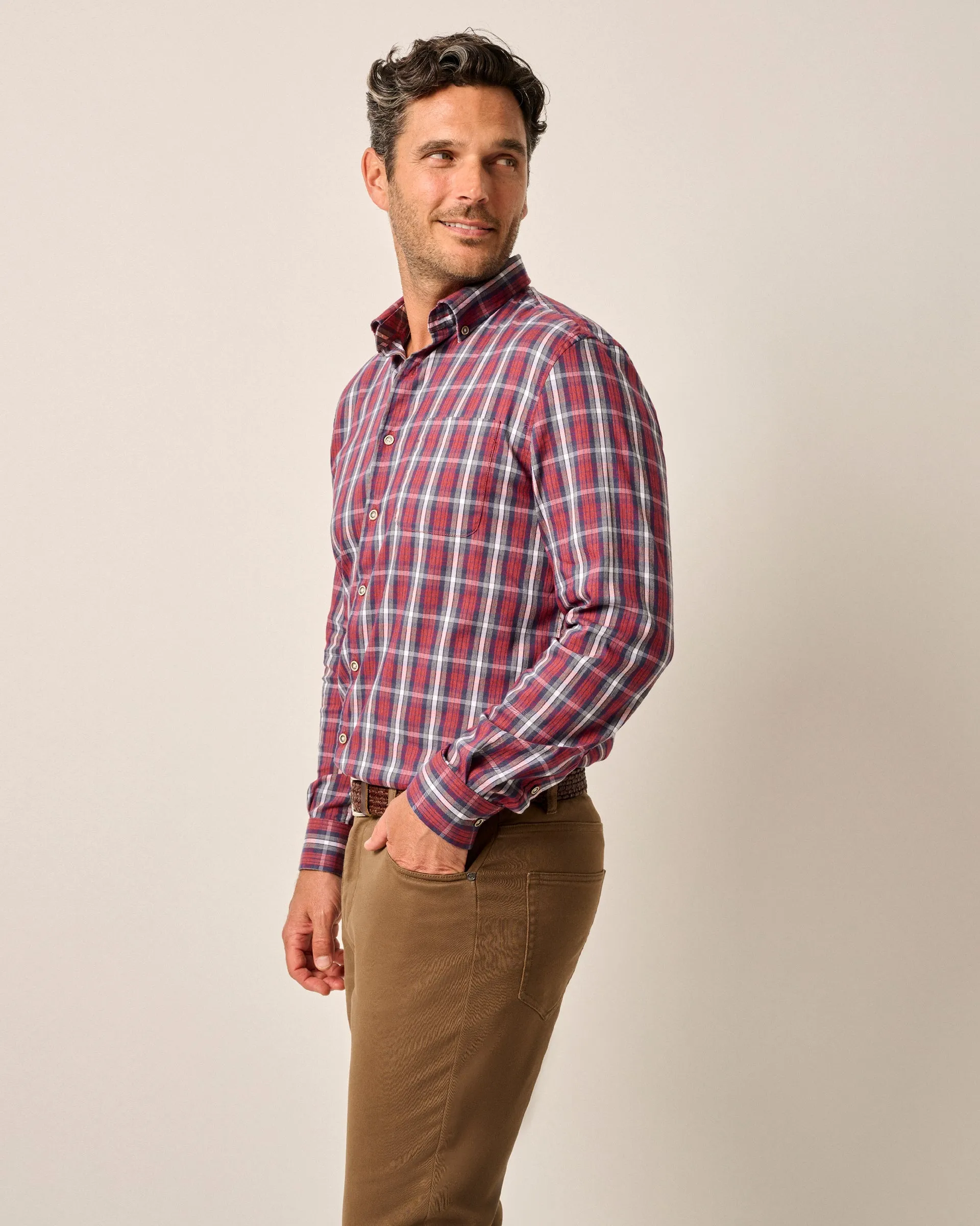Tucked Cotton Blend Button Up Shirt - Casten sold by Johnnie-O product image thumbnail 4