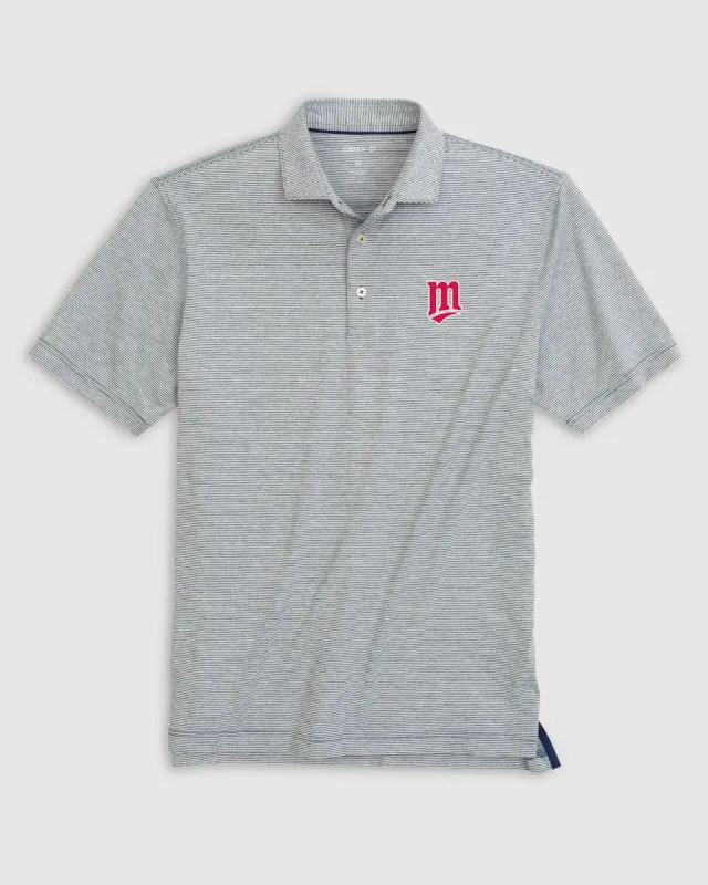 Minnesota Twins Lyndonn Striped Jersey Performance Polo - Cooperstown Logo sold by Johnnie-O