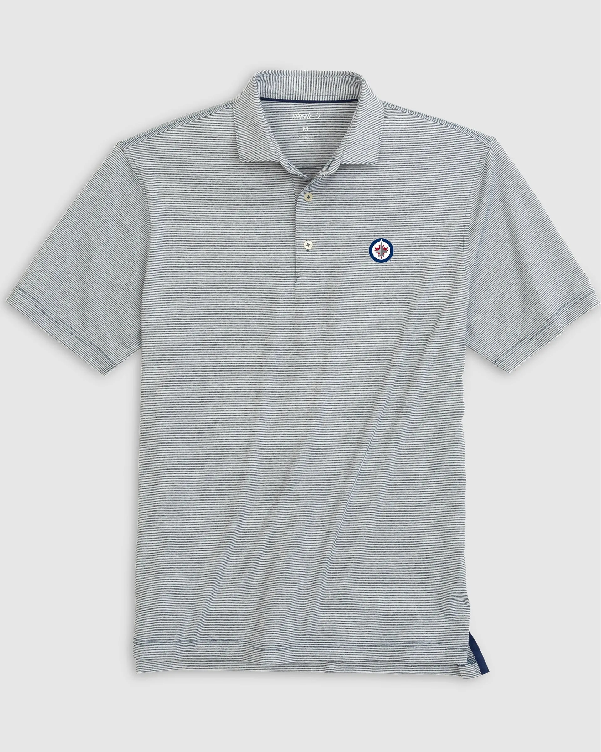 Winnipeg Jets Lyndonn Striped Jersey Performance Polo sold by Johnnie-O