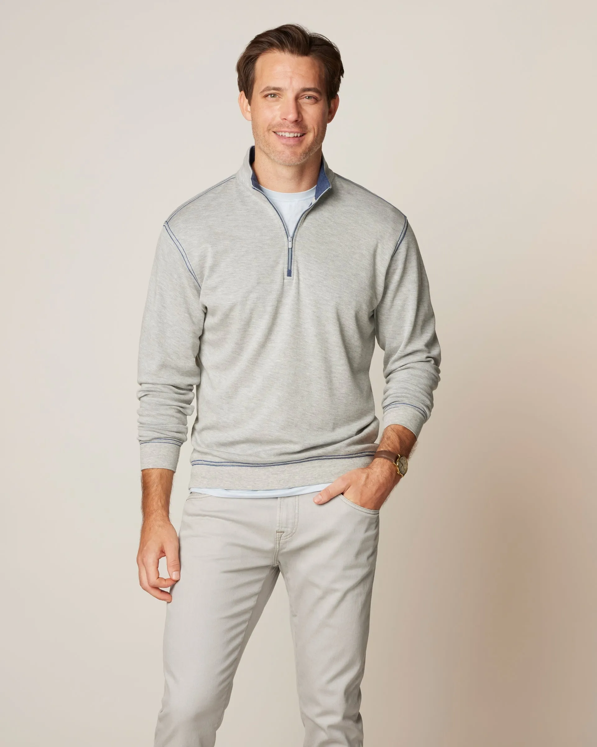 Hanks "Lightweight Sully" 1/4 Zip Pullover sold by Johnnie-O