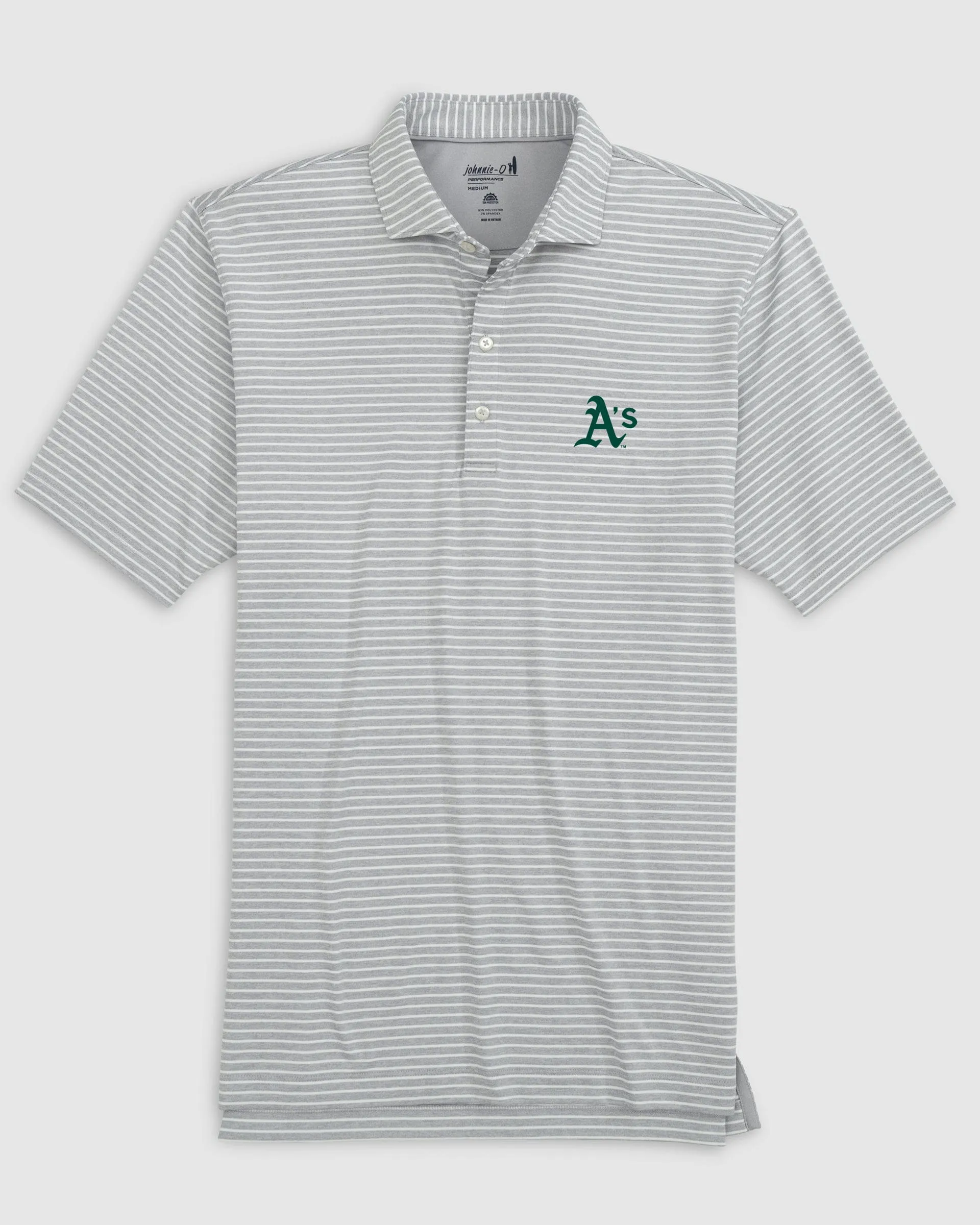 Oakland Athletics Clipperr Striped Jersey Performance Polo sold by Johnnie-O product image thumbnail 3