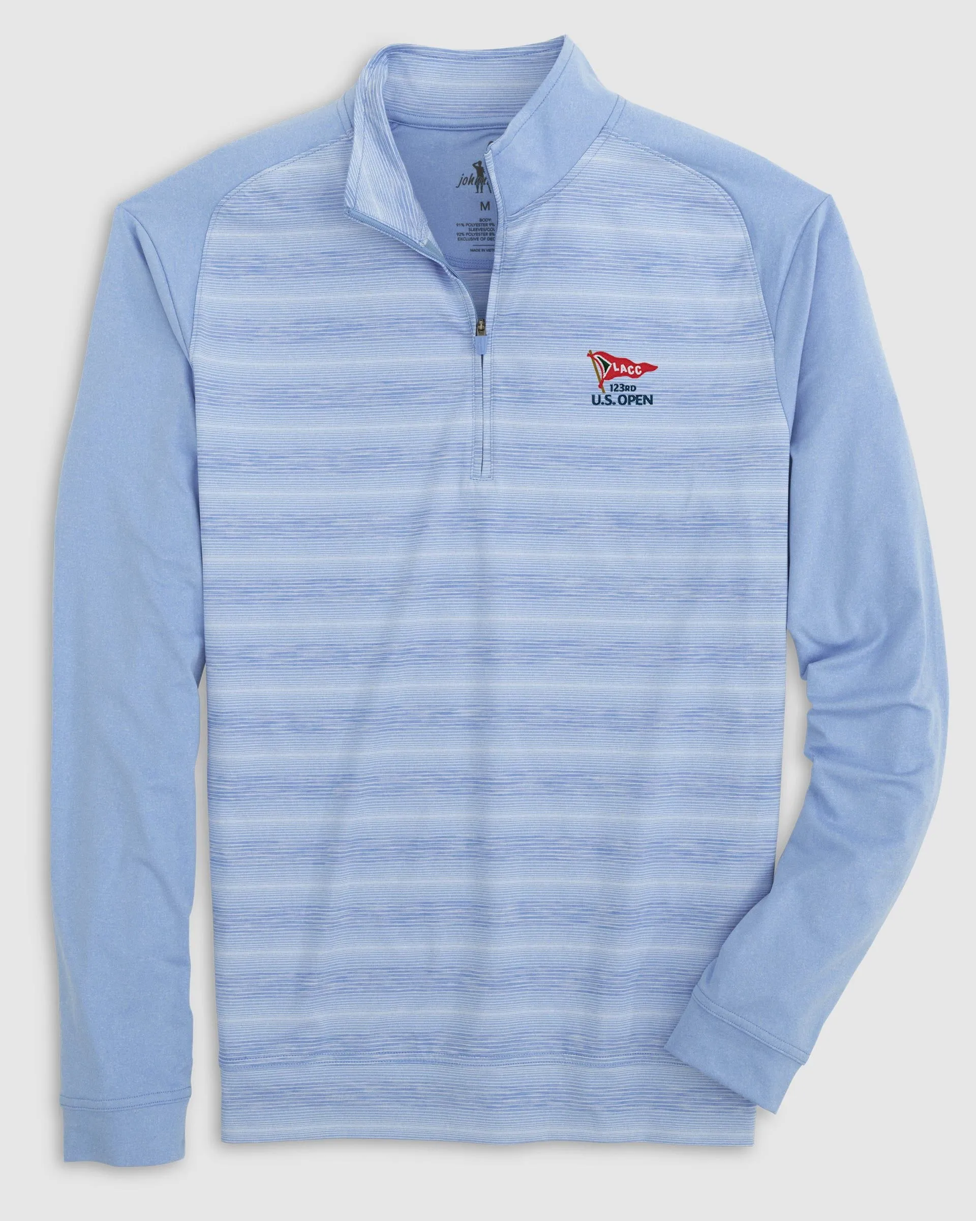 123rd U.S. Open Bert Striped Performance 1/4 Zip Pullover sold by Johnnie-O