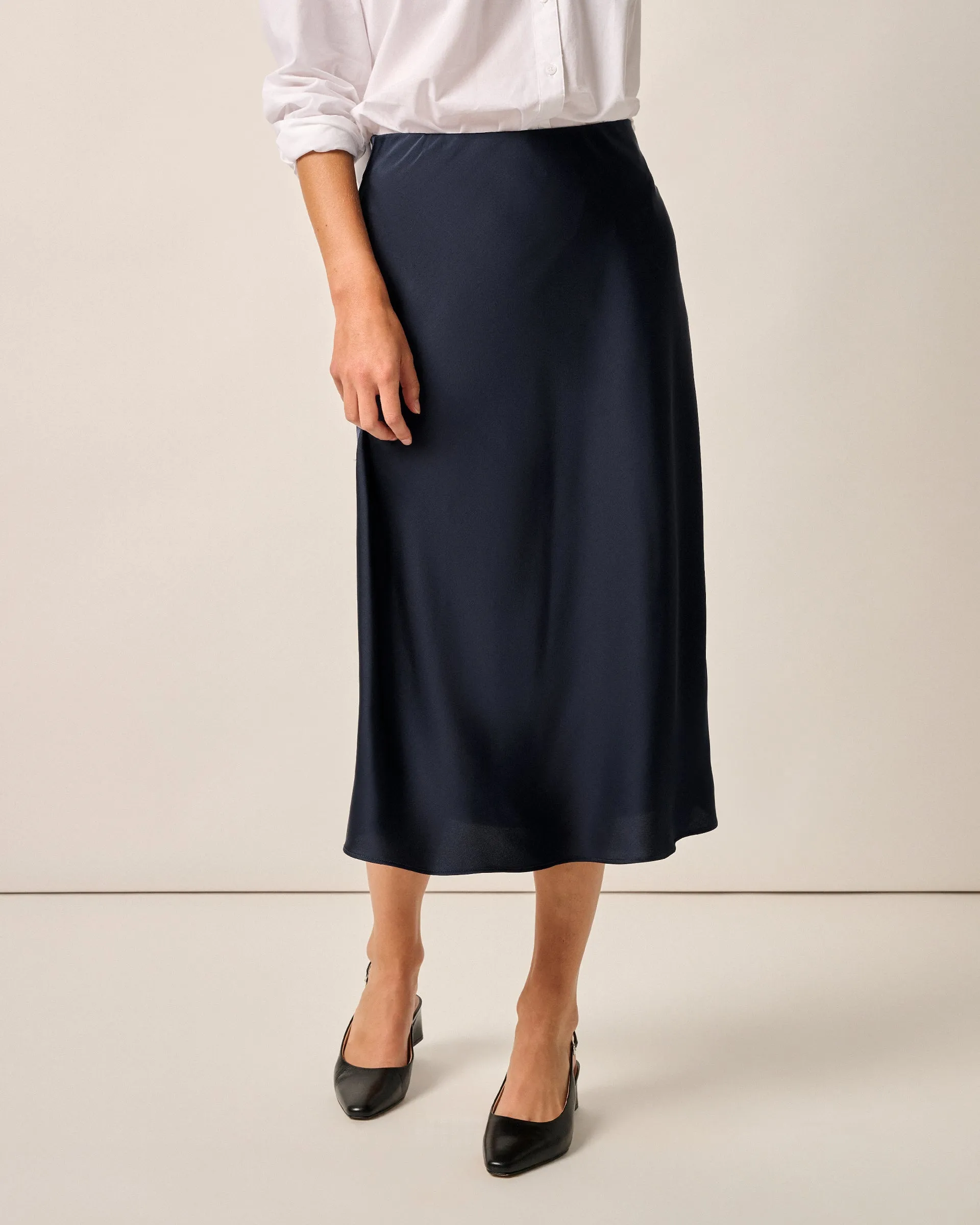 Audrey Charmeuse Slip Skirt sold by Johnnie-O