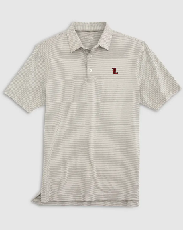 Louisville Lyndonn Striped Jersey Performance Polo - L Logo sold by Johnnie-O