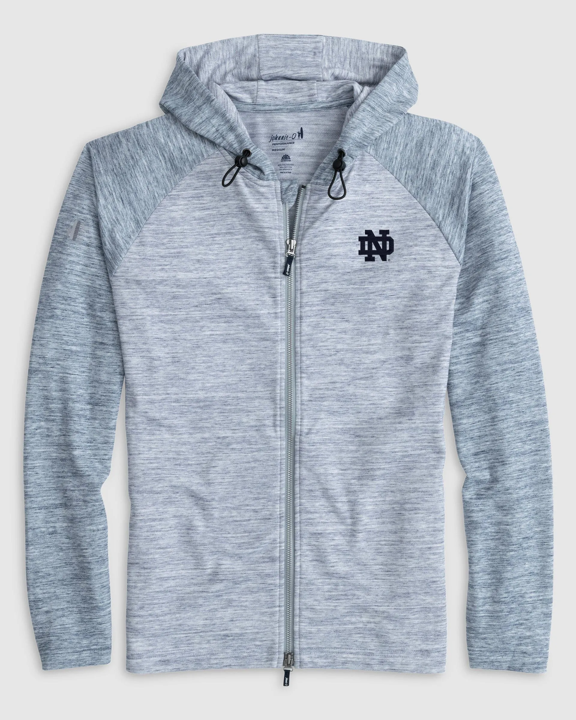 Notre Dame Daniel Performance Full Zip Hoodie sold by Johnnie-O