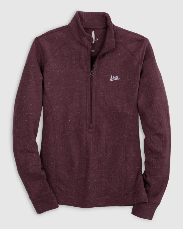 Women's Mississippi State Kennedy 1/4 Zip Pullover - Script Logo sold by Johnnie-O