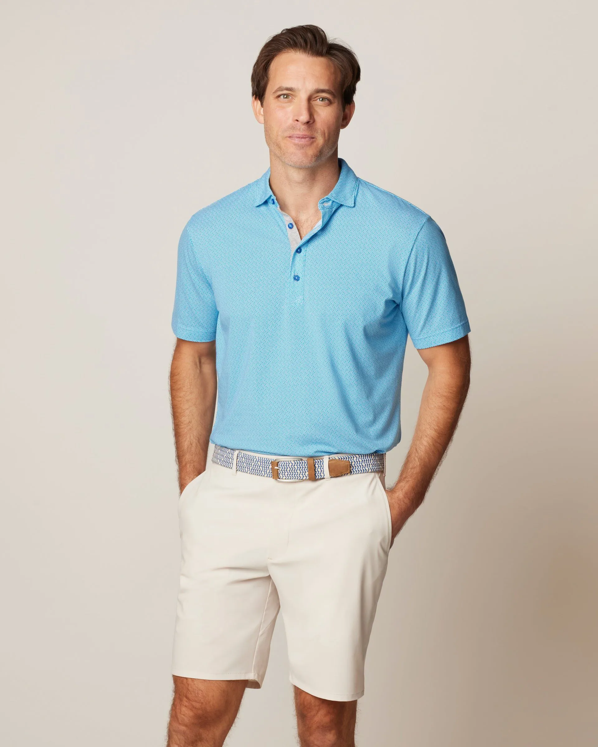 Dodson Printed Linxter Cotton Performance Polo sold by Johnnie-O