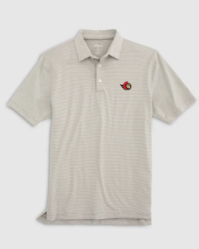 Ottawa Senators Lyndonn Striped Jersey Performance Polo sold by Johnnie-O