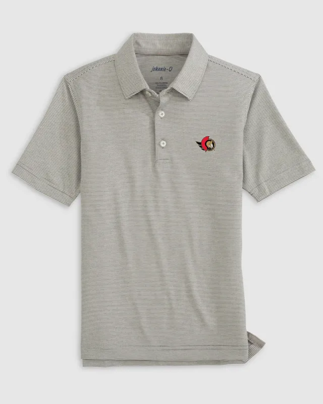 Ottawa Senators Lyndonn Jr. Striped Jersey Performance Polo sold by Johnnie-O