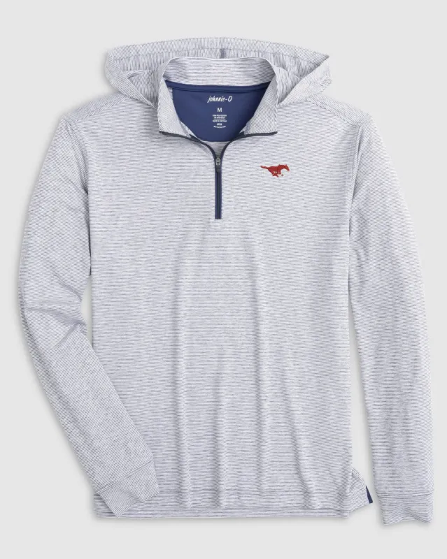 Southern Methodist Hybrid Performance 1/4 Zip Hoodie sold by Johnnie-O