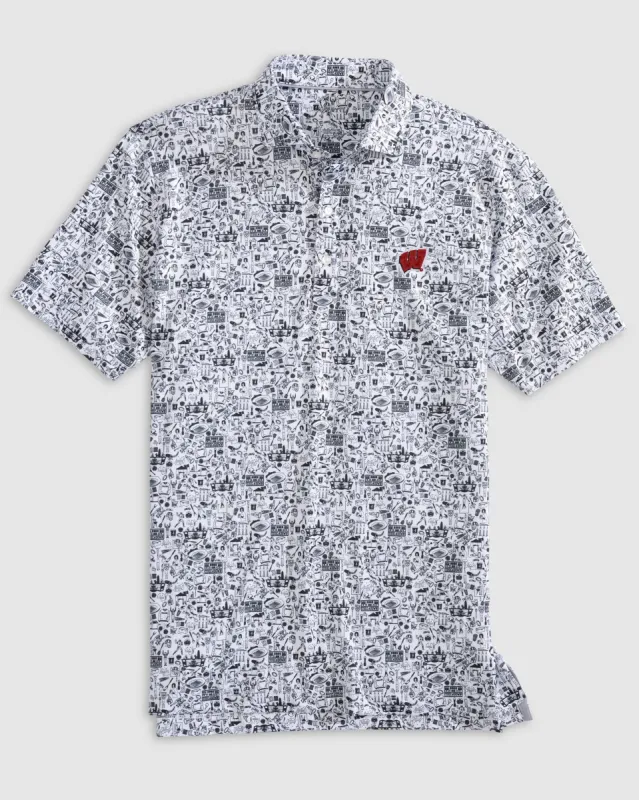 Wisconsin Tailgater Printed Jersey Performance Polo made by Johnnie-O