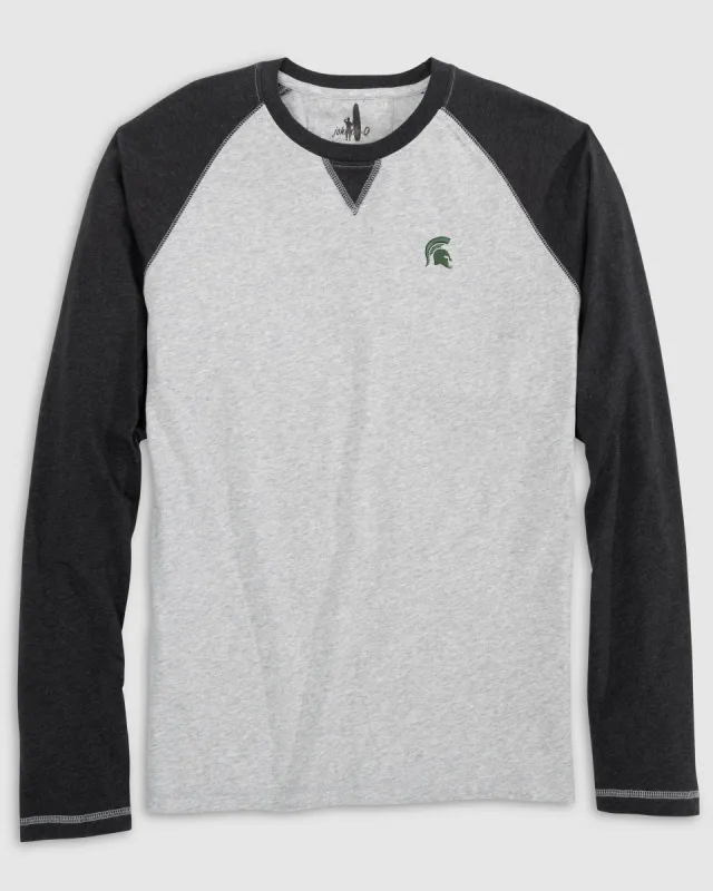 Michigan State Alsen Long Sleeve Baseball Tee made by Johnnie-O